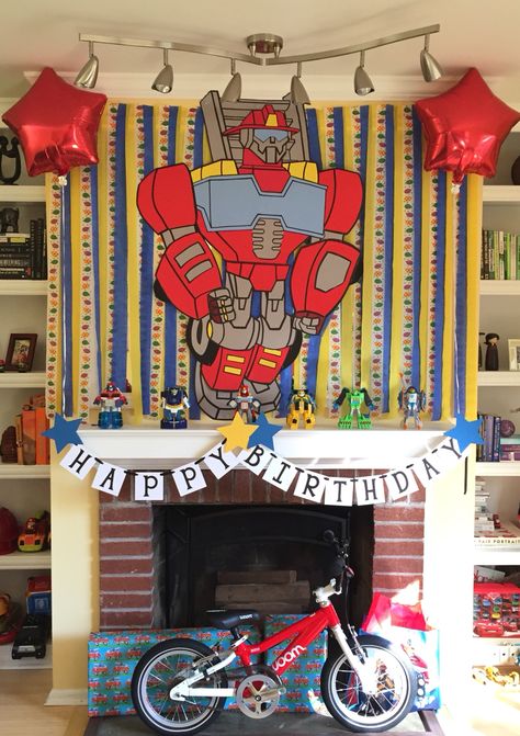 Rescue Bots Birthday Party, Rescue Bots Party, Rescue Bots Birthday, Transformers Birthday Parties, Transformer Birthday, Transformers Rescue Bots, Rescue Bots, 7th Birthday, 5th Birthday