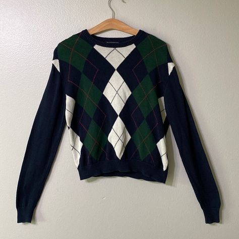 Brandy Melville | Argyle Sweater Brandy Melville Argyle Sweater, Argyle Sweater Outfit, Green Argyle Sweater, Green White Red, Brandy Melville Sweaters, Sweater Outfit, Argyle Sweater, Sweater Shop, Brandy Melville