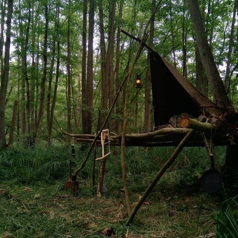 Wilderness Survival Aesthetic, Forest Survival, Bushcraft Shelter, Viking House, Camping Journal, Property Ideas, Camping Shelters, Forest Camp, Survival Stuff