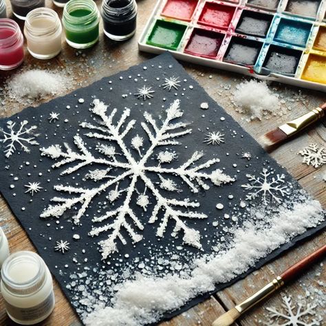 10 Adorable Winter Crafts for Kids to Keep Them Busy Indoors – SHS Draw Snowflake, Winter Craft Ideas For Kids, Winter Crafts For Toddlers, Winter Craft Ideas, Salt Art, Snowflakes Drawing, Salt Painting, Winter Decor Ideas, Arts And Crafts For Adults