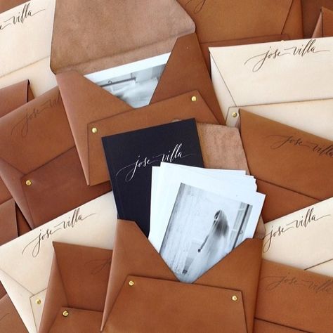 Regram from the one-and-only @josevilla.  So honored to contribute to these leather pouches and custom journals by the amazing @pitbullsposies for his WPPI master class. #calligraphy Calligraphy Branding, Calligraphy Wedding Invitations, Leather Pouches, Jose Villa, Gold Envelopes, Custom Journals, Leather Wedding, Gorgeous Leather, Envelope Design