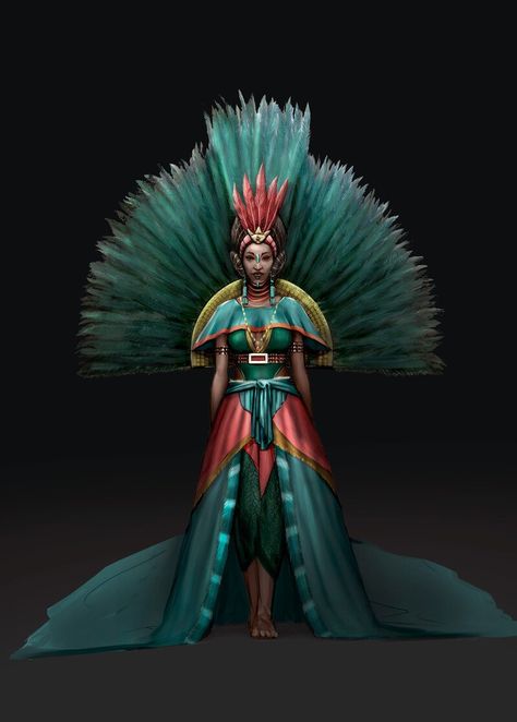 ArtStation - Aztec Empire Aztec Clothing Traditional, Aztec Royalty, Aztec Crown, Aztec Clothes, Mayan Dress, Aztec Queen, Mayan Clothing, Aztec Costume, Aztec Emperor