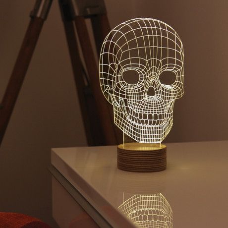 Bulbing // Skull Skull Bedroom, Skull Lamp, Moma Store, Unique Halloween Decorations, Skull Light, Console Table Decorating, Gothic Gifts, Lampe Decoration, 3d Studio