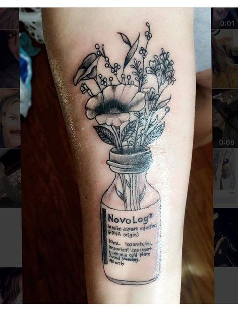 Insulin Vial Tattoo, T1d Tattoo, Medical Tattoos, Medical Alert Tattoo, Watercolour Tattoos, Mother Nature Tattoos, Nurse Tattoo, Medical Tattoo, Bottle Tattoo