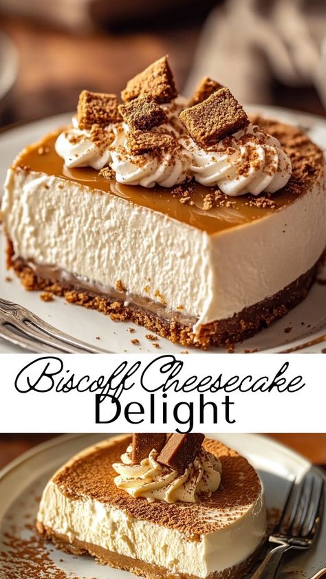 Try this No-Bake Biscoff Cheesecake for a treat that’s easy to prepare and packed with flavor! Featuring a creamy cheesecake base with a Biscoff topping, this dessert is perfect for any occasion. Amazing Christmas Desserts, Cheesecake Delight, Cheesecake Base, Biscoff Recipes, Biscoff Cheesecake, Easy No Bake Cheesecake, Cheesecake Recipes Classic, Baked Cheesecake Recipe, Biscoff Cookies