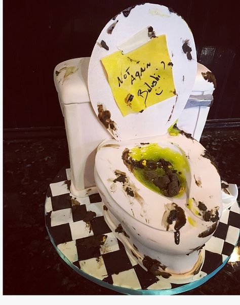 Bad Cake Designs, Toilet Birthday Cake, Toilet Cakes Funny, Poop Cake Ideas, Weird Cake Ideas, Poop In Toilet, Bad Cake, Toilet Cake, Poop Cake