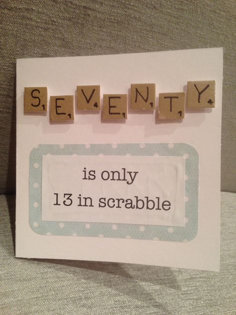 70th birthday card, scrabble letters Grandma 70th Birthday Ideas, 70 Birthday Card Ideas, 70 Birthday Cards Female, 70th Birthday Cards For Women Handmade, 70th Birthday Card Ideas, 70 Birthday Cards, 70 Birthday Card, Grandpa Card, Birthday Card Ideas