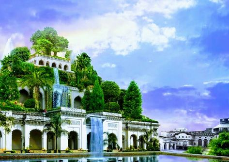 👑 BABYLONIAN KINGDOM 🌹👑🌹 HANGING GARDENS OF BABYLON 👑 Hanging Gardens Of Babylon Sketch, Arabic Villa, Hanging Gardens Of Babylon, Gardens Of Babylon, Hanging Gardens, Hanging Garden, Business Idea, Architecture Sketch, Ancient Civilizations