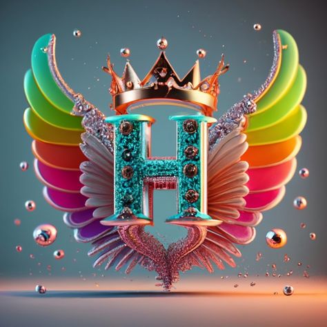 Angel Wings Graffiti, Wings Graffiti, H Name, Editor Logo, Photo Editor Logo, H Letter Images, Beautiful Alphabet, Crown Tattoos, Colorful Wings