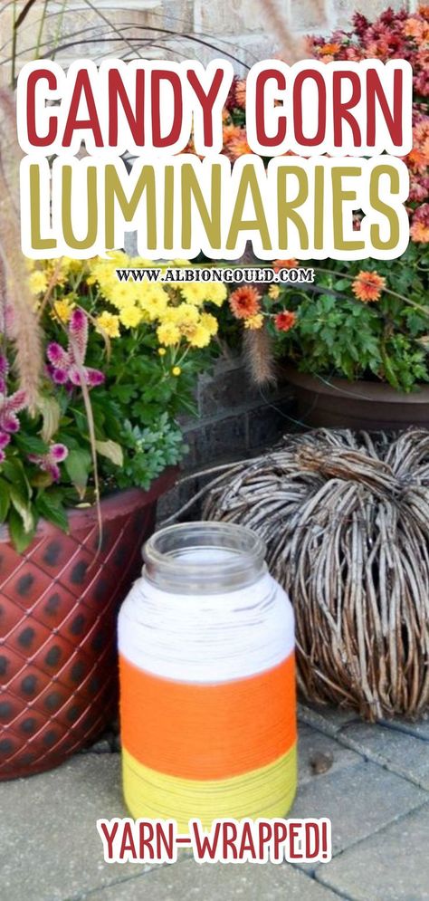 Inspired by the classic Halloween candy, these luminarias add a warm and festive glow to your outdoor or indoor decor. Perfect for pathways, porches, or table settings, they’re easy to make and bring a fun seasonal touch to your Halloween celebrations. A simple and creative craft project that’s ideal for all ages! Diy Candy Corn, Luminary Diy, Best Christmas Crafts, Gallon Mason Jars, Easy Candy, Maker Ideas, Classic Candy, Upcycling Projects, Crafts Cricut