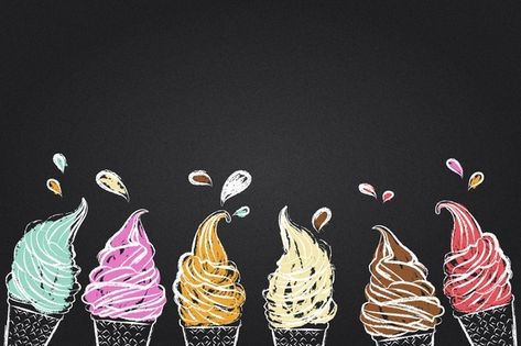 Ice Cream Menu Board, Walls Ice Cream, Chalk Markers Art, Draw Ice Cream, Ice Cream Background, Food Lettering, Ice Cream Images, Ice Cream Logo, Ice Cream Menu