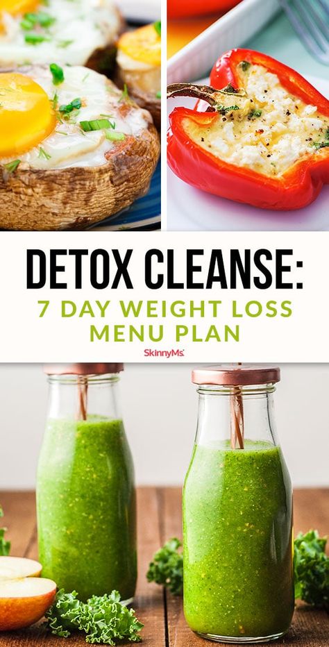 Detox Cleanse: 7 Day Weight Loss Menu Plan Detox Meal Plan, Natural Detox Drinks, Healthy Quotes, Smoothie Detox, Detox Plan, Detox Drinks Recipes, Menu Plan, Healthy Detox, Water Recipes