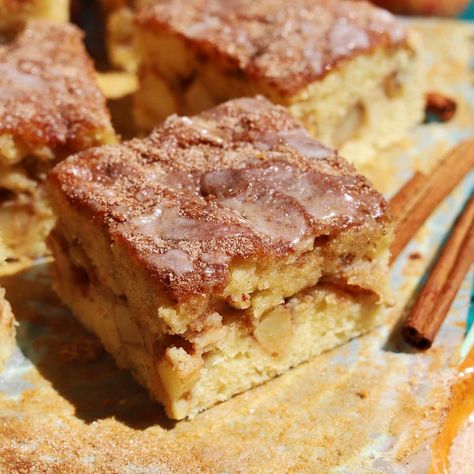 Cinnamon Apple Fritter Cake (with VIDEO) - Scientifically Sweet Lemon Pistachio Cake, Scientifically Sweet, Apple Fritter Cake, Baked Cinnamon Apples, Peach Upside Down Cake, Lemon Loaf Recipe, Apple Crumb Cakes, Apple Dishes, Cake Apple