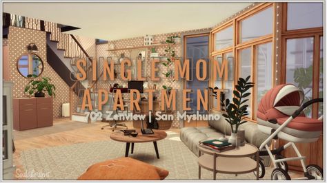 SINGLE MOM APARTMENT | S-Sister su Patreon Sims Single Mom House, The Sims 4 Single Mom House, Sims 4 San Myshuno Apartment Cc, Single Mom Home Sims 4, Single Mom Sims 4 House, Sims 4 Apartment Patreon, Sims 4 Single Mom Apartment, Sims 4 Single Mom House, Single Mom Apartment