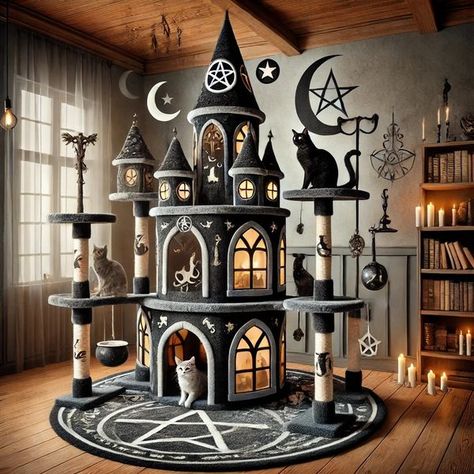 Gothic Cat House, Gothic Cat Furniture, Gothic Cat Tree, Gothic Victorian House, Gothic Cat, Cat Castle, Cat Christmas Tree, Cat Wedding, Cat Trees