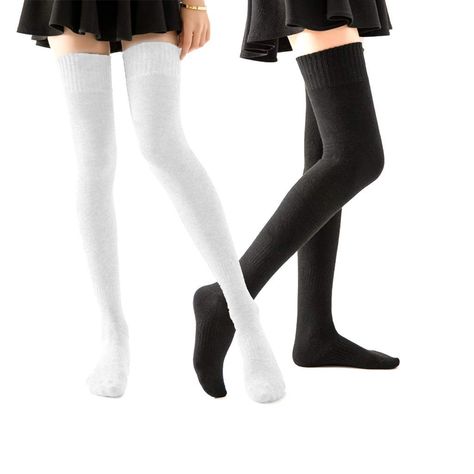 PRICES MAY VARY. Cotton [High quality] non-slip design, not easy to slip, high elasticity, odorless, soft and comfortable.suitable for fun party, cosplay performance and show, get ones for highlight party and normal life. [PLUS SIZE & EXTRA LONG] Thigh High Socks are length 100cm and can stretched over the knees. One size fits most women. Soft and skin friendly, it can be worn by people of various shapes. [BEST GIFTS FOR FRIENDS] : Thigh high socks are the ideal complement to your favorite skirt Plus Size Thigh High Socks, Black Thigh High Socks, Plus Size Thigh, Thigh Socks, Over Knee Socks, Slouch Socks, Black Thigh High, Knit Leg Warmers, Knit Stockings