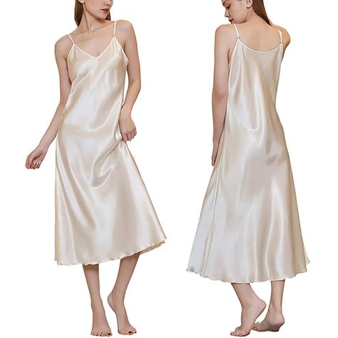 PRICES MAY VARY. Soft Fabric:The satin nightgown,silk slip dress,sexy lingerie,nighty for women is buttery smooth with a feather light drape and flow soft and snug to against your skin Features:Satin slip chemise nightgown with adjustable spaghetti strap for a good fit,sexy v neck,ruffle wave hem,A line style,these chic designs make this satin mini slip dress looks more elegant and charming Sexy Design:Silky satin lingerie nightwear is a good choice for Valentine's Day,Birthday,Anniversary gifts Slip Dress Sleepwear, Nightgown Silk, Wedding Oregon, Chemise Nightgown, Dress Sleepwear, Satin Nightgown, Silk Chemise, Perfect Bridesmaid Dress, Silk Nightgown