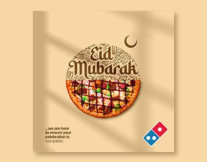 Creative Pizza, Domino's Pizza, Eid Greetings, Dominos Pizza, Eid Ul Fitr, Ramadan Mubarak, Design Advertising, Graphic Design Advertising, Creative Ads