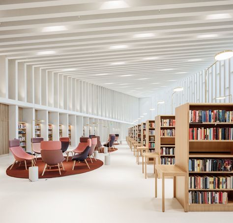 Architectural Library Design, Scandinavian Library Design, Commercial Library Design, Nordic Library, Library Design Interior, Library Design Architecture, Academic Library Design, Modern Library Design, City Library Architecture