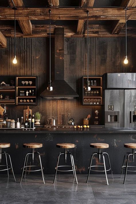 Transform Your Space with Industrial Kitchen Designs 🍽️✨ Create a stylish and functional kitchen with an industrial touch. Incorporate elements like exposed brick, metal accents, and reclaimed wood for a modern, edgy look. 🌿🔧 #IndustrialKitchen #HomeDesign #ModernDecor #KitchenInspo Coffee Counter, Industrial Kitchen Design, Industrial Kitchen, Functional Kitchen, Metal Accents, Exposed Brick, Edgy Look, Kitchen Designs, Office Design