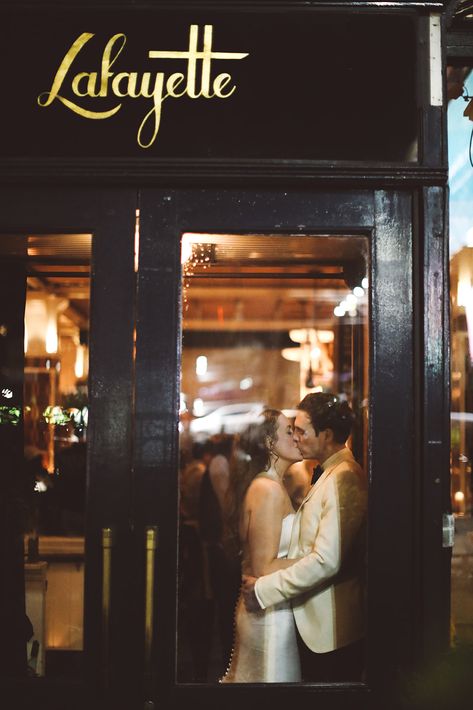 Bar Wedding Photoshoot, Bakery Engagement Photos, Intimate Restaurant Wedding, Nyc Restaurant Wedding, Chic Elopement, Nyc Wedding Photos, Cafe Wedding, Videography Wedding, 35 Mm Film