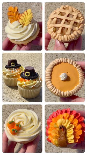 Thanksgiving Chocolate Cupcakes, Thanksgiving Recipes Cupcakes, Thanks Giving Cupcake Ideas, Turkey Cupcakes Thanksgiving, Thanksgiving Decorated Cupcakes, Thanksgiving Cupcake Cake, Easy Fall Cupcakes Decoration, Thanksgiving Themed Cupcakes, Thanksgiving Pull Apart Cupcakes