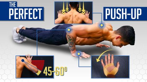 The Perfect Push Up Form To Build Muscle (AVOID THESE MISTAKES!) Pushup Form, Push Up Form, Perfect Pushup, Fast Muscle Growth, Push Up Handles, Cardio Kickboxing, Push Up Workout, Rear Delt, Conditioning Workouts