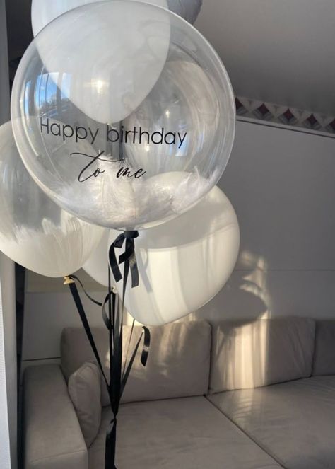 Happy Birthday Helium Balloons, Clear Birthday Balloons, 28th Birthday Ideas, Boyfriends Birthday Ideas, Happy 27th Birthday, Hello 30, Vintage Birthday Parties, 21st Bday Ideas, Simple Birthday Decorations