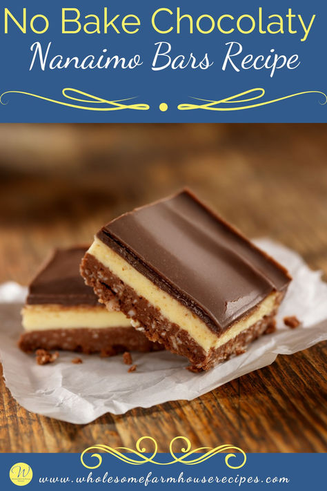 no bake layered bars cut and ready to eat Nanaimo Bars Recipe, Nanaimo Bar Recipe, Canadian Dessert, Easy Bar Recipes, Nanaimo Bars, Chocolate Custard, Recipes Appetizers And Snacks, Bars Recipe, Fair Food Recipes