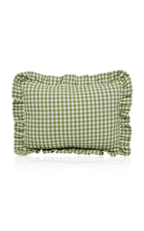 Mini Gingham Olive Petite Pillow By Heather Taylor Home | Moda Operandi Gingham Pillow, Nursery Guest Room, Heather Taylor, Plaid Bedding, Living Room Update, Luxury Pillows, Linen Bedroom, Hand Woven Pillows, Pillow Collection