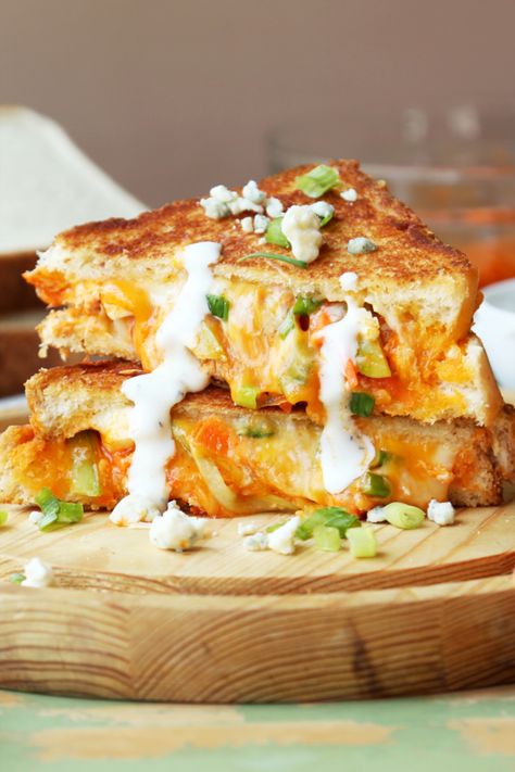 Chicken Grilled Cheese Sandwich, Buffalo Chicken Grilled, Chicken Grilled Cheese, Buffalo Chicken Grilled Cheese, Chicken Cheddar, Grilled Cheese Recipe, Rotisserie Chicken Breast, Creative Breakfast, Classic Grilled Cheese