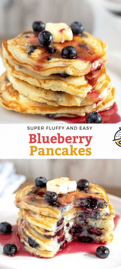 Best Blueberry Pancakes, Blueberry Pancakes Easy, Homemade Blueberry Pancakes, Fluffy Blueberry Pancakes, Easy Pancake Recipe, Homemade Pancakes Fluffy, Blueberry Buttermilk Pancakes, Blueberry Pancakes Recipe, Easy Pancake