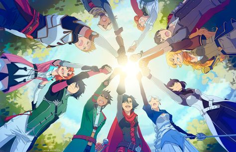 Louise Stonehill on Twitter: "Now let's draw a magic circle full of smiles 🎵 #RWBY #RWBY8… " Rwby Wallpaper, Team Jnpr, Red Like Roses, Rwby Characters, Rwby Comic, Team Rwby, Rwby Fanart, Rwby Anime, Rooster Teeth