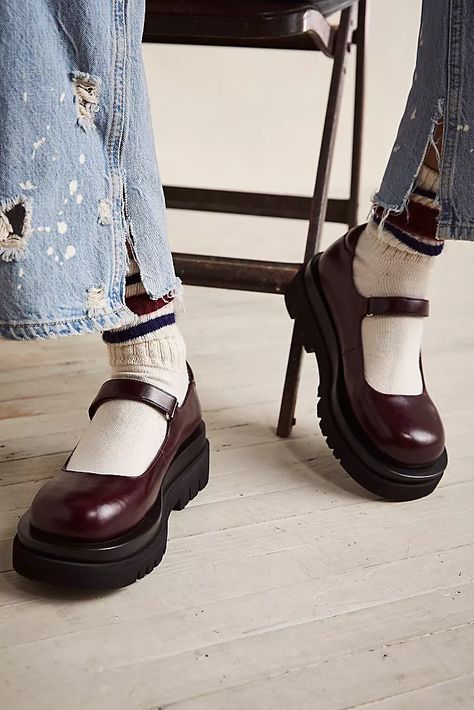 Upcoming Fashion Trends, Shoes Boots Heels, Heels Sneakers, Funky Shoes, Platform Mary Janes, Free People Shoes, Boots Heels, 90s Nostalgia, Jane Shoes