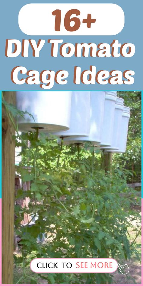 Elevate your tomato plants to new heights with creative DIY tomato cage ideas! Build sturdy cages using wooden stakes and wire mesh for robust support as your juicy tomatoes thrive. Alternatively, repurpose old wire hangers into budget-friendly cage solutions for sustainable gardening practices. By incorporating these homemade tomato cages, you'll not only promote healthier plant growth but also enhance the practicality and charm of your garden space. Get crafty and witness your tomatoes flouris Tomatoes Cages Ideas, Tomato Cage Ideas, Diy Tomato Cage, Mini Rock Garden, Tomato Cage Crafts, Wooden Stakes, Fall Landscaping, Mailbox Landscaping, Tomato Trellis