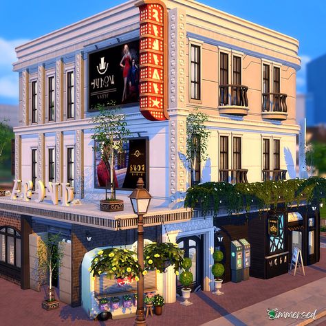 Magnolia Promenade 30x20 lot, with a jewellery store, nail salon, cafe and 2 apartments, one for a jewellery maker and the other is unfurnished. ts4builds #ts4 #showusyourbuilds #thesims4 #thesims4builds #thesims4nocc #simmersed #sims4crystalcreations #sims4jewelry #sims4build #magnoliapromenade #magnoliapromenadesims4 Sims 4 Magnolia Promenade Build, Willow Creek Renovation, Sims 4 Bar Build, Sims 4 Magnolia Promenade, Sims 4 Boutique, Sims 4 Nail Salon, Sims 4 Coffee Shop, Sims 4 Retail Store, Sims 4 Lounge