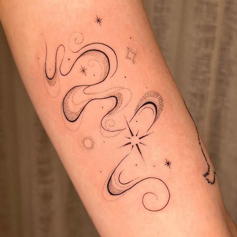 Oracle Tattoo Ideas, Wisp Tattoo, Stardust Tattoo, Magical Tattoos, Pixie Tattoo, Whimsical Tattoos, Sharpie Tattoos, Wicked Tattoos, Magic Tattoo