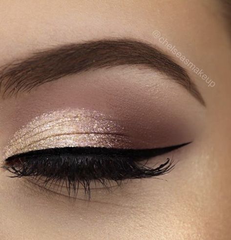 Rosa Make-up, Prom Makeup For Brown Eyes, Rose Gold Eye Makeup, Wedding Eyes, Wedding Hairstyles And Makeup, Wedding Eye Makeup, Gold Eye Makeup, Day Makeup Looks, Wedding Makeup For Brown Eyes