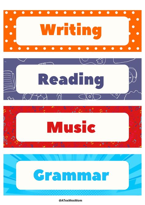 Classroom Subject Labels Free Music Subject Label, Subjects Label, School Subject Labels Free Printables, Notebook Labels Printable Aesthetic, Classroom Subject Labels, School Labels Printables, Graduation Suit, Complete Subject, Labels Printables