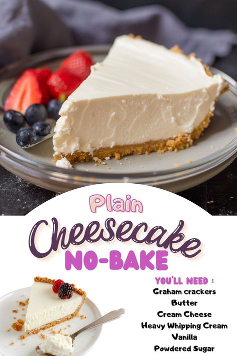 A homemade no bake cheesecake with a retro touch, featuring a creamy filling and a ready crust Homemade No Bake Cheesecake, Cheesecake Recipes Plain, Jello No Bake Cheesecake, Bake Cheesecake Recipes, No Bake Cheesecake Recipes, Graham Cracker Butter, Cheesecake Recipes Philadelphia, Cheese Cake Filling, No Bake Cheesecake Filling