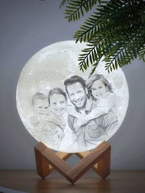 Personalized Photo Moon 3D Lamp Tatoo 3d, Diy Lampe, Christmas Aesthetic Wallpaper, Moon Lamp, 3d Lamp, Wallpaper Collage, Diy Snowman, Christmas Gifts For Coworkers