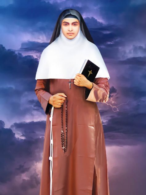 Alphonsa of the Immaculate Conception or Saint Alphonsa, christened at birth as Anna Muttathupadathu, was a nun and an educator by vocation. St Alphonsa Images, St Alphonsa, Immaculate Conception, Jesus Painting, Jesus Christ Images, Nun Dress, Christening, Jesus