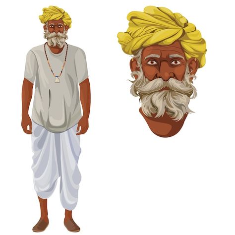 Indian village old man illustration | Premium Vector #Freepik #vector #indian-farmer #farmer-illustration #agriculture #farmer Old Man Illustration, Cartoon Maker, Man Vector, Man Illustration, Abstract Face Art, Indian Village, Human Drawing, Cartoon Photo, Character Design Sketches