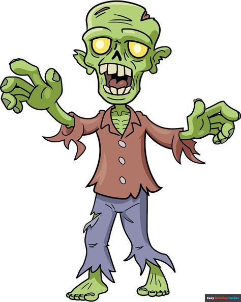 Learn How to Draw a Cartoon Zombie: Easy Step-by-Step Drawing Tutorial for Kids and Beginners. See the full tutorial at https://easydrawingguides.com/how-to-draw-a-cartoon-zombie/ . Zombie Drawing Easy, Zombie Clipart, Cartoon Zombie, Zombie Drawings, Zombie Cartoon, Zombie Illustration, Zombie Face, Cute Zombie, Cartoon Drawings Of Animals