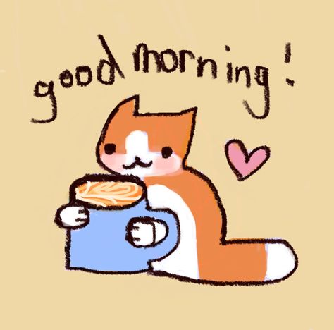 Good Morning For Her, Noteit Ideas, Good Morning Cat, Morning Cat, Breakfast Coffee, Cute Texts For Him, Cute Good Morning, I Love My Girlfriend, Cute Messages