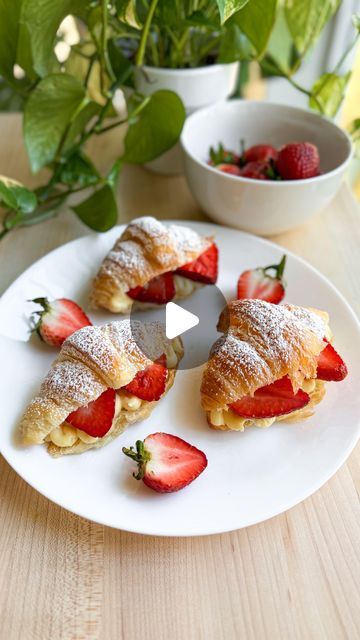 Jen Dao on Instagram: "The only time it’s acceptable to be flaky. 🥐🍓   today’s dessert was inspired by the famous strawberry croissants from cream pan, a popular Japanese bakery in SoCal." Japanese Bakery, Bakery Recipes, Asian Desserts, Cream