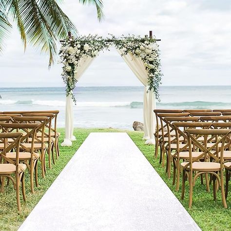 Amazon.com: White Aisle Runner Wedding 2x15ft Shimmer Carpet Runner for Ceremony Sequin Aisle Runner Rug Outdoor Runner : Home & Kitchen White Aisle Runner Wedding Outdoor, Outside Wedding Aisle Runner, Outdoor Beach Wedding Ideas, Beach Wedding Ceremony Aisle, White Aisle Runner, Outdoor Beach Wedding, White Wedding Arch, Jade Wedding, Wedding Archway