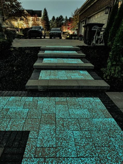 Glow In The Dark Walkway, Glowing Rocks Path, Glow Stones Path, Lighted Walkways Paths, Glow In The Dark Rocks Pathways, Glow In The Dark Pavers, Pathway Lights Walkways, Dark Pavers, Glow Gallery