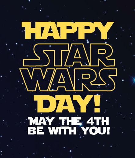 Happy Star Wars Day!  May the "4th" be with you! National Star Wars Day, Happy Star Wars Day, Happy Star, May The Fourth Be With You, Star Wars Quotes, May The Fourth, May The 4th Be With You, Star Wars Day, May The 4th