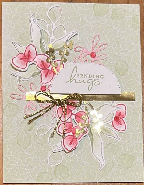 Su Splendid Thoughts Cards, Splendid Thoughts Stampin Up Cards, Subtle Background, Leaf Cards, Color Challenge, Elegant Cards, Stamping Up Cards, Card Challenges, Pretty Cards